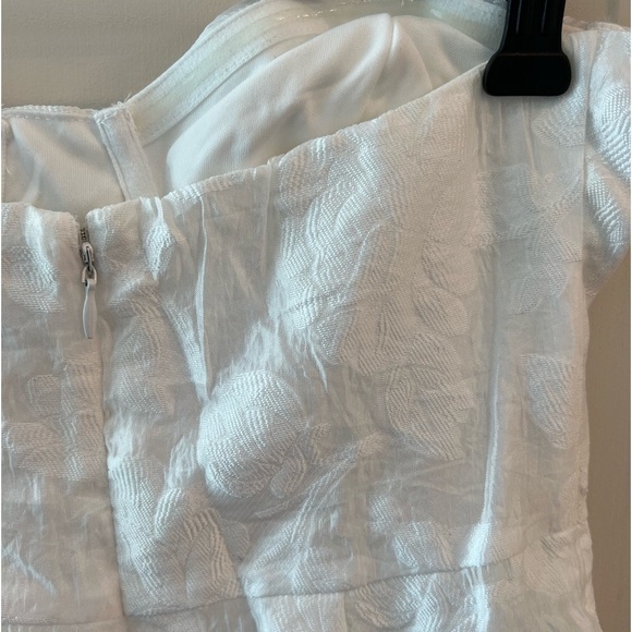 Lulus From this Day White Floral Jacquard Strapless Midi Dress NWT - Picture 9 of 16